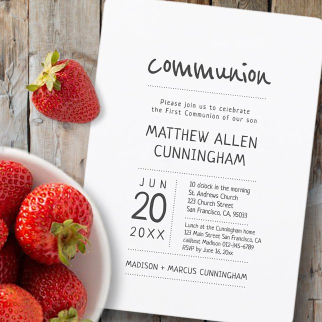 Invitation Garçon de la première communion | Moderne + Simple (Créateur téléchargé)