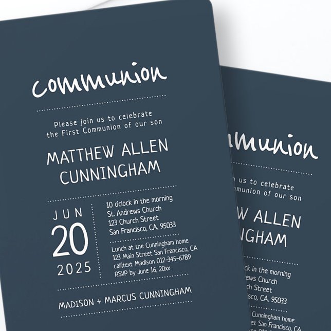 Invitation Garçon de la première communion | Moderne + Simple (Créateur téléchargé)