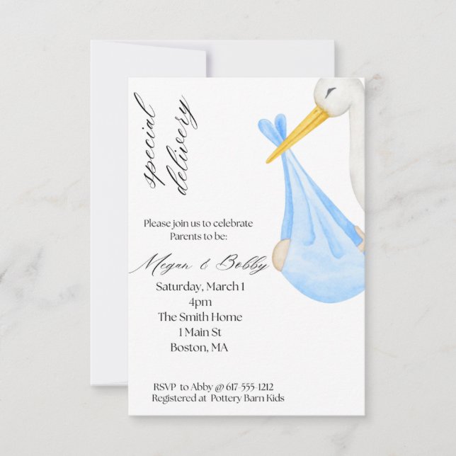 Invitation Garçon de livraison spécial (Devant)