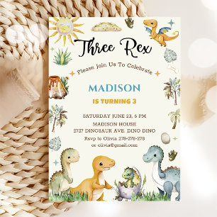 Invitation Garçon Dinosaure Sauvage Un