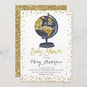 Invitation Garçon d'invitation de baby shower d'aventure