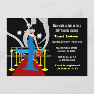 Invitation Garçon d'invitation de baby shower de Hollywood