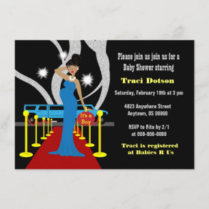 Invitation Garçon d'invitation de baby shower de Hollywood de