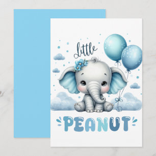 Invitation Garçon Éléphant Mignon Cacahuète