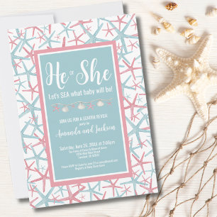 Invitation Garçon Fille Plage Il Elle Été Fête de Révélation