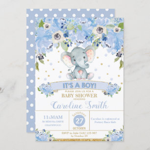 Invitation Garçon floral d'invitation de baby shower