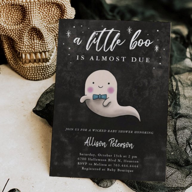 Invitation Garçon Ghost Halloween Baby shower Little Boo (Créateur téléchargé)