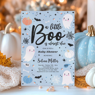 Invitation Garçon Ghost Little Boo est dû Baby shower Hallowe