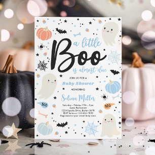 Invitation Garçon Ghost Little Boo est dû Baby shower Hallowe