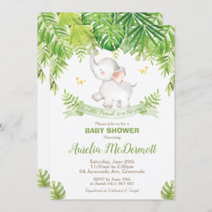 Invitation Garçon mignon d'animaux de jungle de baby shower