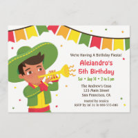Garçon mignon et trompette Fête d'anniversaire mex