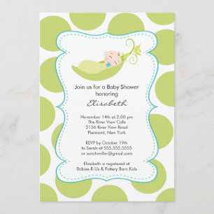 Invitation Garçon Moderne Dans Baby shower Pea Pod