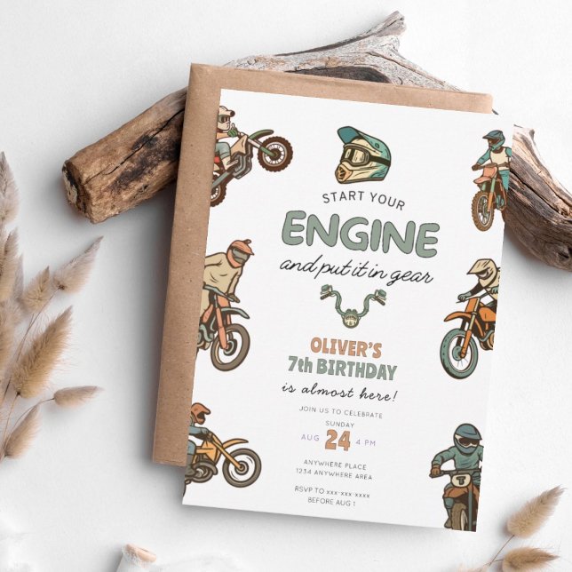 Invitation Garçon moto cross 7ème anniversaire (Créateur téléchargé)