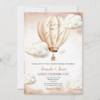 Garçon ou fille Beige Hot Air Balloon Révélation d