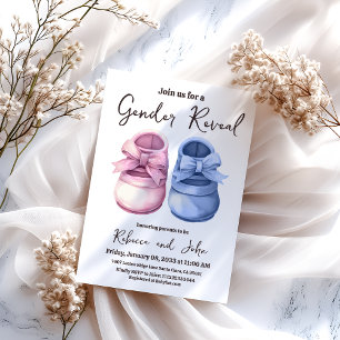 Invitation Garçon ou fille Il ou elle Blue Rose Chaussure Gen