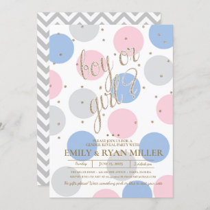 Invitation Garçon ou fille ? Pink & Blue Baby Genre Revevela 