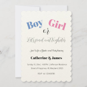 Invitation Garçon ou fille, Qu'est-ce que ce sera la révélati