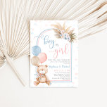 Invitation Garçon ou fille Sexe Révéler Teddy Bear Balloon<br><div class="desc">Petit garçon ou fille Genre Révéler Teddy Bear Balloon invitation,  ballons rose et bleu pour un genre révéler la fête</div>
