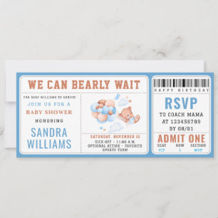 Invitation Garçon Ourson “On peut à peine attendre” Baby Show
