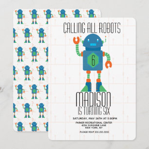 Invitation Garçon Robot Bolt Fête d'anniversaire