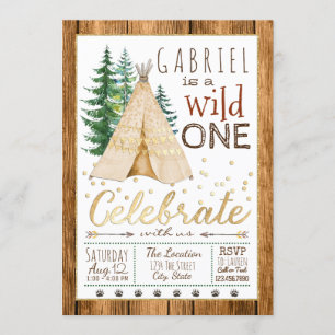 Invitation Garçon Sauvage Un Tribal TeePee Premier Anniversai