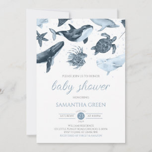 Invitation Garçon sous le Baby shower marin
