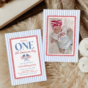 Invitation Garçon tout à fait américain pour son 1er annivers