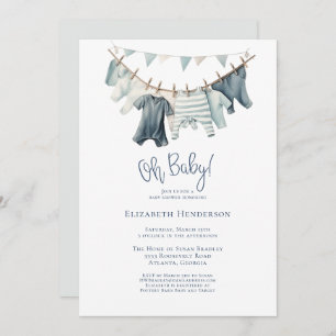 Invitation Garçon Vêtements pour bébé Baby shower pour garçon