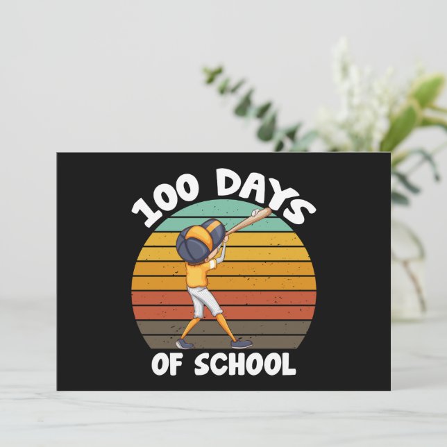 Invitation Garçons 100 jours d'école Baseball 100e jour (Debout devant)