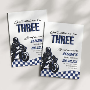 Invitation Garçons 3ème Motorcross Dirt Bike Anniversaire