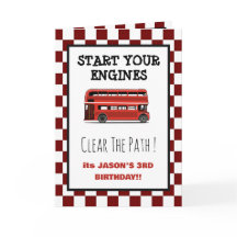 Garçons Anniversaire Bus à Deux Étages Rouge