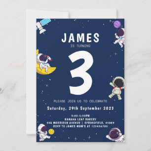 Invitation Garçons Anniversaire de enfant de marine astronaut