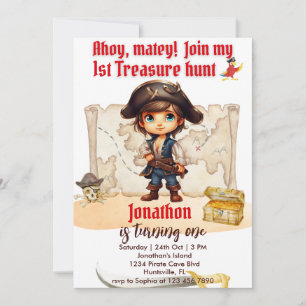 Invitation Garçons Anniversaire Personnalisable Pirate Party