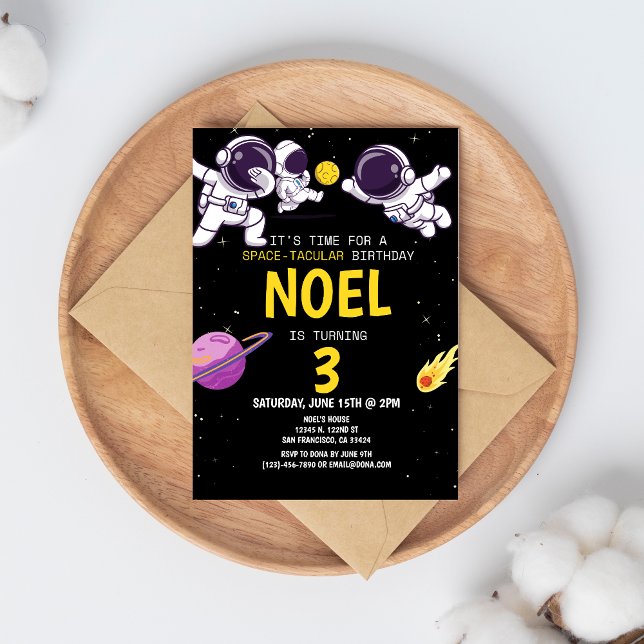 Invitation Garçons Astronaut moderne Anniversaire de enfant n (awesome birthday with awesome space theme)