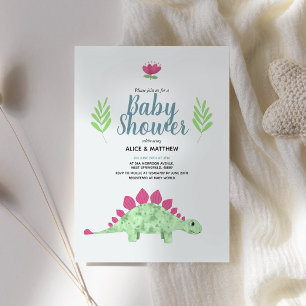 Invitation Garçons Bleu Cute Jungle T-Rex Dinosaur Baby showe