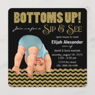 Invitation Garçons Cul-sec Sip and See