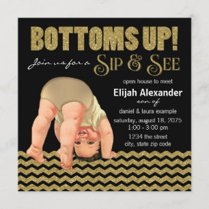Invitation Garçons Culottés Vers le Haut Sip and See Baby Sho