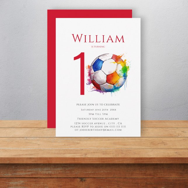 Invitation garçons d'anniversaire de football (Créateur téléchargé)