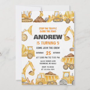 Invitation Garçons de construction personnalisés Fête d'anniv