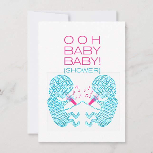 Invitation Garçons de jumeau d'invitation de baby shower de (Devant)