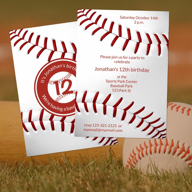 Invitation garçons filles baseball anniversaire ou fête d'équ (Créateur téléchargé)