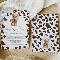 Garçons Floral Boho Holy Cow Highland Cow Baby sho