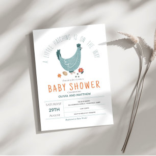 Invitation Garçons Joli Baby shower de poulet de ferme modern