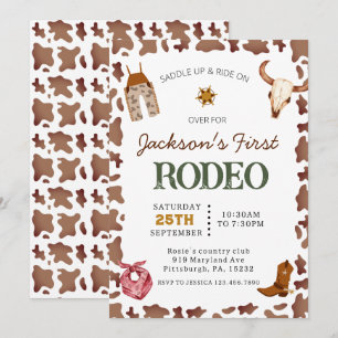 Invitation Garçons Ma Première Fête de Rodéo Cowboy 1er Anniv