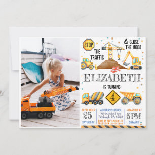 Invitation Garçons mignon Anniversaire de enfant de construct