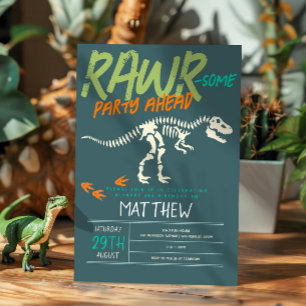 Invitation Garçons mignons Dinosaur creuser Fossil Enfants 6e