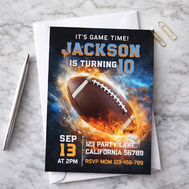 Invitation Garçons Moderne Bleu Sport Enfants Anniversaire (Créateur téléchargé)