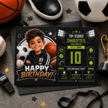 Garçons Moderne Noir Sports Enfants 10e Anniversai