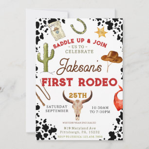 Invitation Garçons Mon premier rodéo Cowboy 1er anniversaire