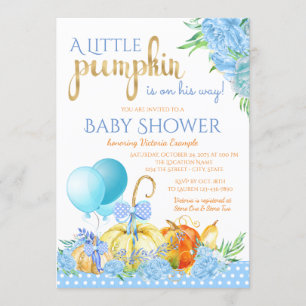 Invitation Garçons Petit Citrouille Automne Bébé Douche Invit